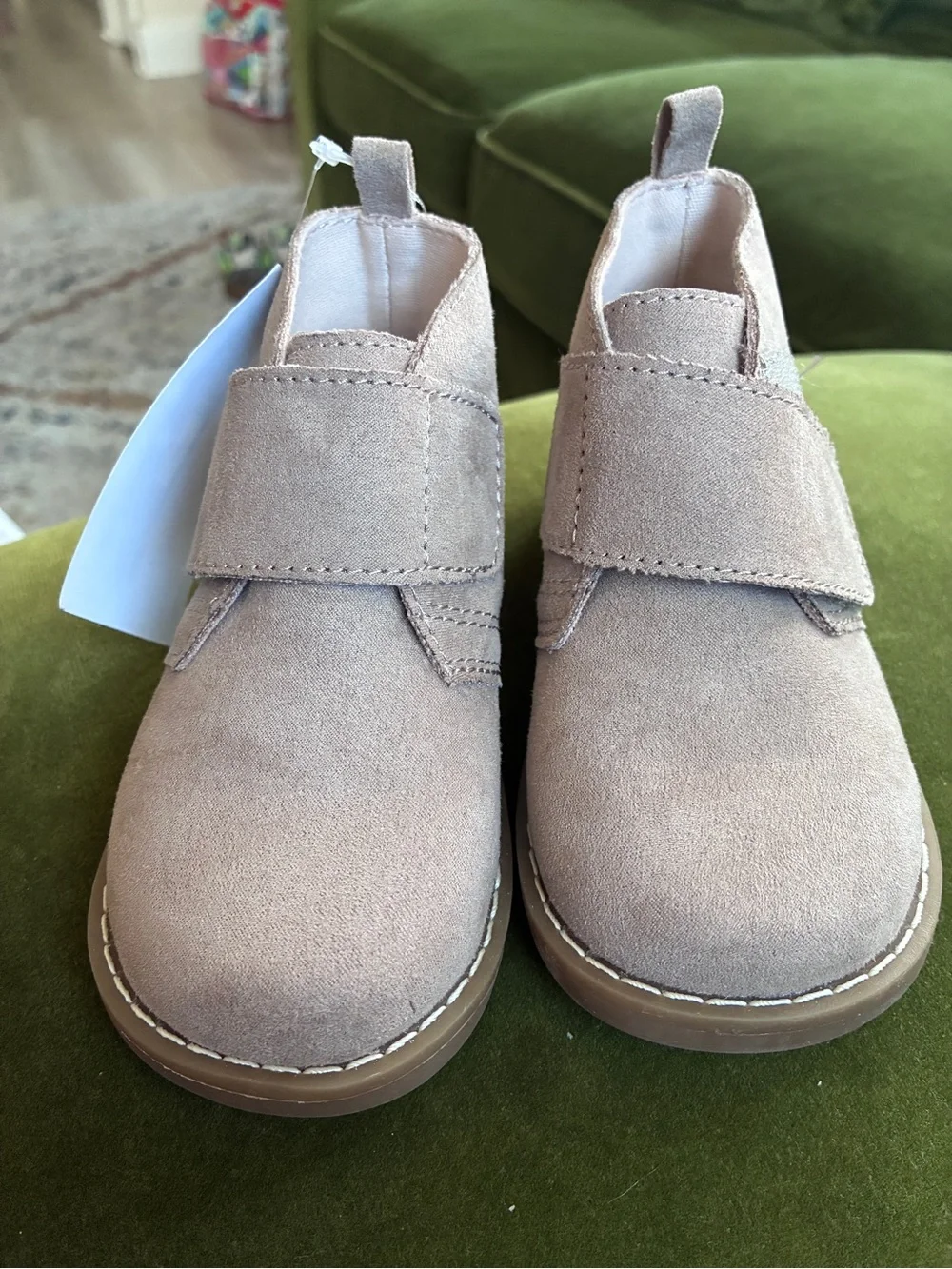 Kids Suede Slip-On Boots - Taupe